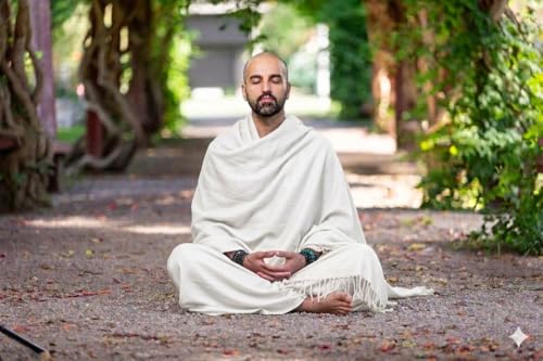 Meditation Shawl or Meditation Blanket, Shawl/Wrap, Oversize Scarf/Stole. Large. Unisex. - color: White