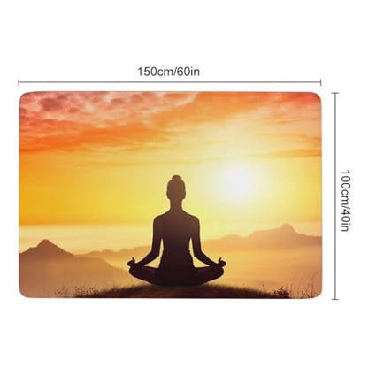 Yoga Meditation Area Rug Modern Room Stain Resistant Floor Carpet 40x60 in, Non Slip Non-Shedding Low Pile Floor Cover Mat for Living Room, Dining Room Machine Wash