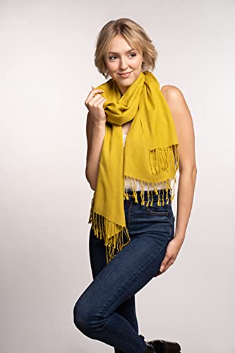 EURKEA Women's Scarf Pashmina Silky Soft Shawls Wraps Stole for Evening, Wedding and Gift - color: Lemon