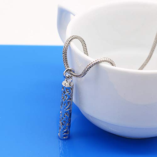 Dankadi Women's 925 Silver Necklace-Bohemian Sterling Silver Patterned Cylindrical Pendant Necklace-100% Original Silver Snake Chain 45-60CM Fine Jewelry - style: Chopin chain 22 inch