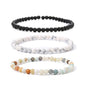 4MM Mini Gemstone Energy Bracelets Tiny Bracelet Natural Stone Statement Bracelet Charm Beaded Couples Bracelets - color: 3 colors set B