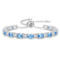 Sterling Silver Birthstone Bracelets for Women White Gold Tennis Bracelets Adjustable Chain 6-9 Inchs Jewelry Hypoallergenic Anniversary Birthday Gifts for Women Mom Wife Her - color: 12-Swiss Blue Topaz