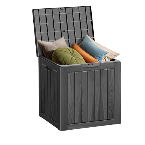 Outdoor Storage Box 30GAL Waterproof Resin Deck Box,UV-Resistant Lockable Package Delivery Bin for Garden Tools,Patio Outside Cushions,Pool Accessories Supplies,Chest,Furniture,Black - color: Black, size: 30GAL