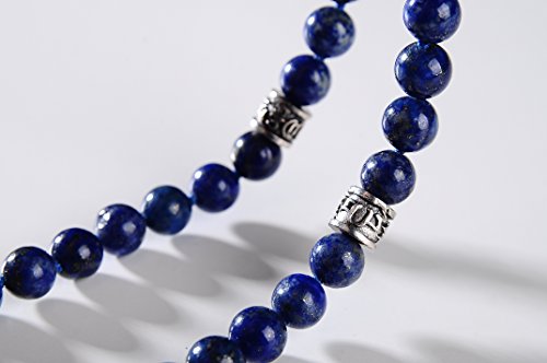 mala Beads Necklace for Women Man, mala Bracelet, Prayer Beads Necklace - color: lapis lazuli
