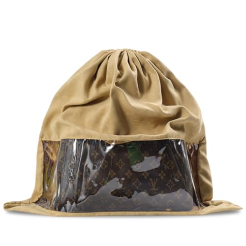 Dustproof Drawstring Suede Fabric Bags,Premium Transparent Purse Bags with PVC Clear Window,Handbags Shoe Toy Dust Cover Bags for Storage and Travel
