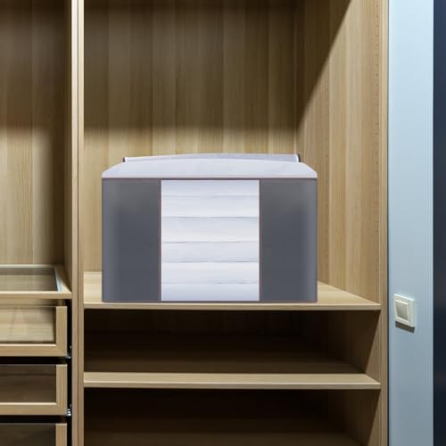Clothes Storage Bag Finishing Quilt Quilt Large Bag Clothing Packing Thickened Large Fabric Moisture-Proof Household (Grey-6Pcs) - color: Grey-6Pcs