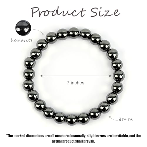 Natural Energy Healing Stone Charm Bracelet 8mm Natural Energy Healing Lava Rock Bracelet - Unisex - color: ZLY-hematite