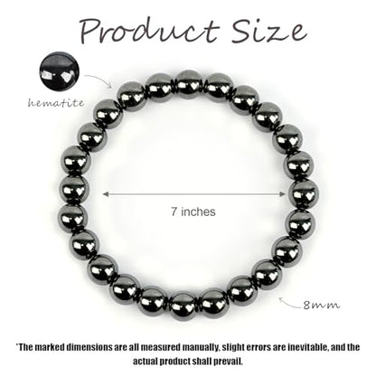 Natural Energy Healing Stone Charm Bracelet 8mm Natural Energy Healing Lava Rock Bracelet - Unisex - color: ZLY-hematite