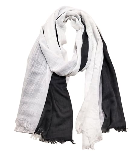 Women's Cotton Scarves Lady Light Soft Fashion Solid Scarf Wrap Shawl - color: 1 # Black and White