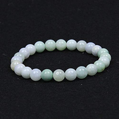 MJDCB Featured Men Women 8mm Beads Bracelet Elastic Natural Stone Yoga Bracelet Bangle 6.7" - color: Jadeite