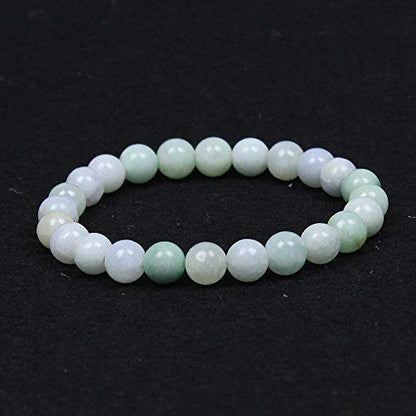 MJDCB Featured Men Women 8mm Beads Bracelet Elastic Natural Stone Yoga Bracelet Bangle 6.7" - color: Jadeite