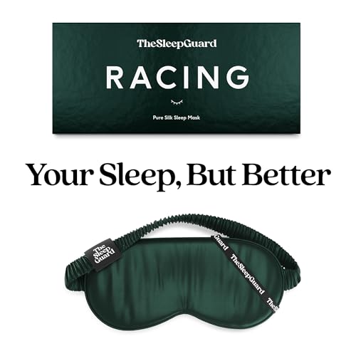 Pure Silk Sleep Mask [100% 6A Mulberry Silk, 22 Momme] Light Blocking Travel Essentials. Eye Masks for Sleeping. Black Oeko-Tex Blindfold. Eye Covers for Men & Women - color: Racing Green