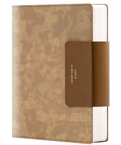 Leather Journal for Men 320 Pages B5 Large Journaling Notebooks with 100 GSM Thick Paper Journals for Writing Notebook for Men & Women with Buckle Closure Work Diary, 7.28" x 10.23", Brown