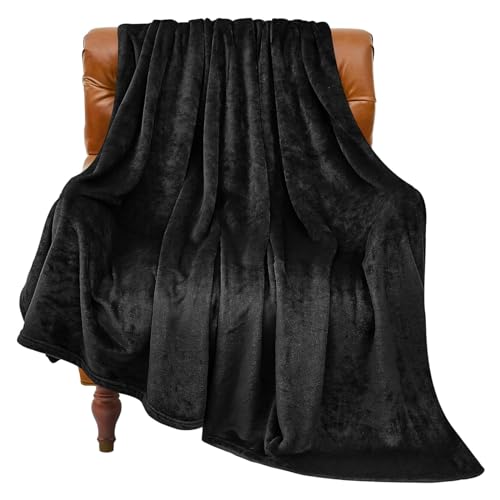 BEDELITE Fleece Blanket Black Throw Blankets for Couch & Bed, Luxury Plush Cozy Fuzzy Blanket 50x60 inches, Super Soft Warm Lightweight Throw Blanket for Travel Camping - color: Black, size: Throw(50"x60")