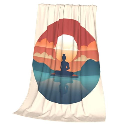 Minimalistic Mindfulness Blanket Anti Pilling Throw Yoga Fleece Flannel Lightweight Cozy Bedspread Living Room Women Adults and Kids Bed Sofa 60"X50" - color: Minimalistic Mindfulness