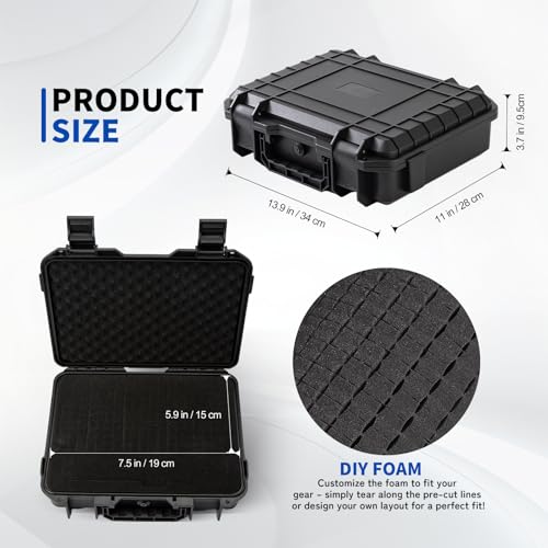 Microphone Carrying Storage Hard Case+ Custom Foam（Pre-cut Mic Slot & DIY Foam）| for Mic Audio Gear Mic Bag Microphone Hard Carrying Travel Case - color: 1mic case