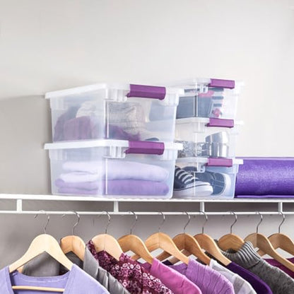 Sterilite 12-Pack ClearView Latch Box, Clear Stackable Organizer Bins with Lids, 6 Qt – Small Plastic Tote Containers for Closet, Office, Bedroom, Shelving Units and Home Storage Organization - size: 12 Pack, style: 6 Quart