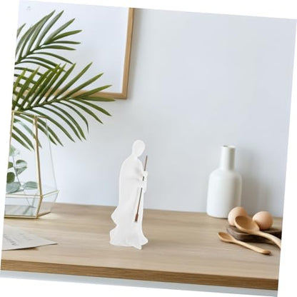 STOBOK 2 pcs Mini Walkers Zen Doll Home Living Kungfu Little For Ornaments Fengshui Statue Tea Decoration Sculpture Bookshelf Monk Adornment Buddha Fish Room Figurine Pottery White Pet