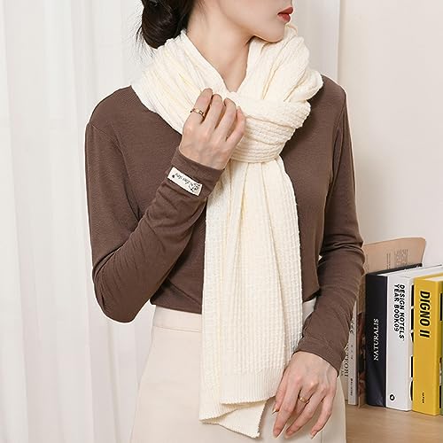Shawl Wraps Women Fashion Knitted Shawls and Wraps Cardigan Cape Crochet Winter Shoulder Top Sweater Shawl Scarf - color: A Beige White