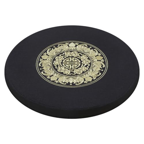 Round Floor Seat Cushion Meditation Floor Pillow, Tatami Meditation Cushion Mats Set, Yoga Seat Pillow Floor Mat, Breathable Japanese Tatami Floor Pillow black-60 * 4cm - color: Black