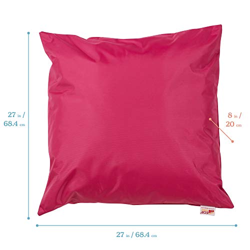 ECR4Kids Jumbo Indoor/Outdoor Kids Floor Pillow Cushion, 27in x 27in, Classroom Essentials, Raspberry - color: Raspberry