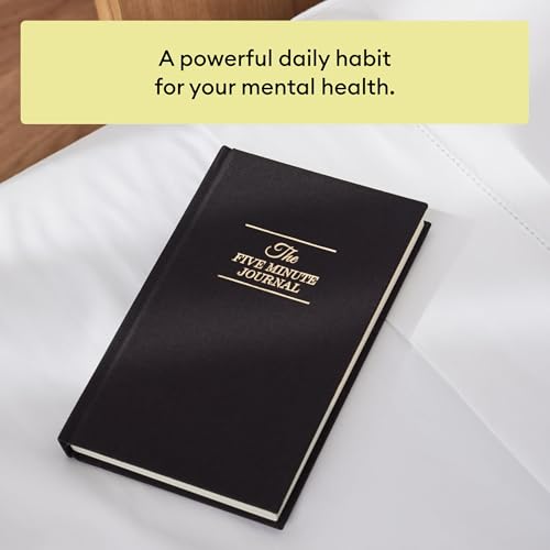 Intelligent Change The Five Minute Journal, Original Daily Gratitude Journal 2025, Reflection & Manifestation Journal for Mindfulness, Undated Daily Journal with Gold Foiling, Plastic-Free, Black - color: Bold Black