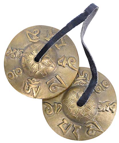Mudra Crafts Tibetan Tingsha Bells Yoga Chimes – Mantra Tibetan Finger Cymbals Meditation Bells for Mindfulness, Prayer, and Sound Healing - color: Mantra, size: 2.5 Inches