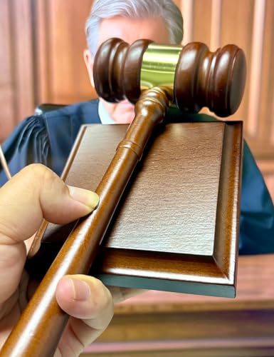 Perfect Desk Accessory, Wooden Gavel and Sound Block Set for Lawyers, Judges, Chairmen of The Board Auction, Club Presidents (Square) - style: Square