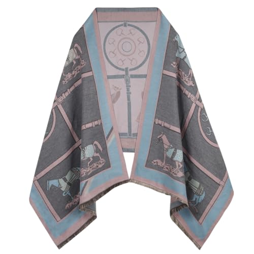 EXTREE Scarfs for Women Pashmina Silky Shawl Wrap for Evening Dressing Blanket Open Front Poncho Cape