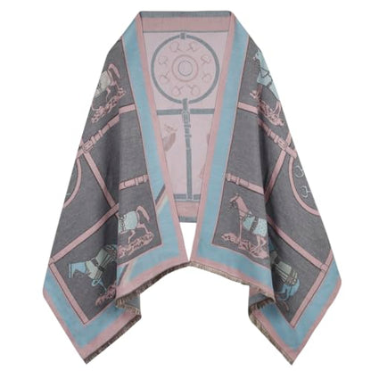 EXTREE Scarfs for Women Pashmina Silky Shawl Wrap for Evening Dressing Blanket Open Front Poncho Cape