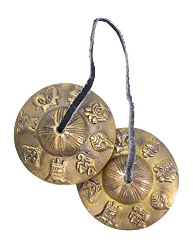 Mudra Crafts Tibetan Tingsha Bells Yoga Chimes – Buddhist Signs Tibetan Finger Cymbals Meditation Bells for Mindfulness, Prayer, and Sound Healing - color: Buddhist Signs, size: 2.75 Inches