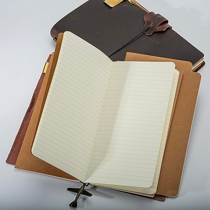 Travel Journal Set - 3 Notebooks for Unforgettable Moments - Soft Cover, Compact Size - 4.3” x 8.2” - 100gsm, 60 Ruled Pages/30 Sheets per Journal - Perfect for Travelers - size: H5, style: Ruled