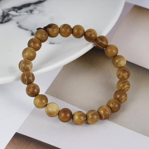 Jewelry Mens Womens Wood Beaded Stretch Bracelet - 8mm - color: Yellow