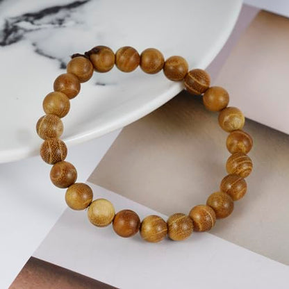 Jewelry Mens Womens Wood Beaded Stretch Bracelet - 8mm - color: Yellow