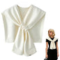 Sweater Shawl Wraps for Women Fashion Knitted Shoulder Shawls Ponchos Casual Sweaters Scarf Cape Wraps with Sleeves - color: 05 White