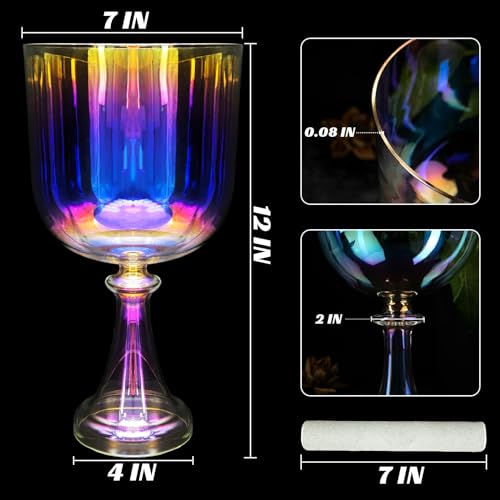 440Hz Meditation Crystal Singing Bowl, Handheld Quartz Stone Music Bowl, Transparent Dazzle, Sound Healing Instrument with Varnished Finish
