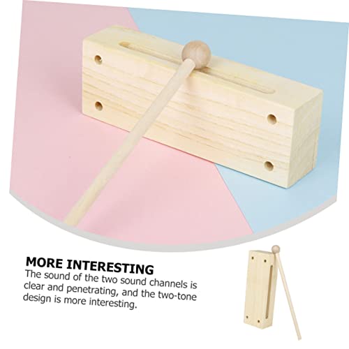 BESPORTBLE Orff Musical Wood Block Percussion Instrument with Mallet Double Tone Rhythm Block for Kids Educational Music Toy for Early Learning