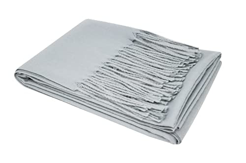 Ocomfly 100% Pashmina Scarf for Women - Premium Womens Scarves - Gift Boxed - Shawls or Wraps - Ultra Soft and Warm - color: Light Grey