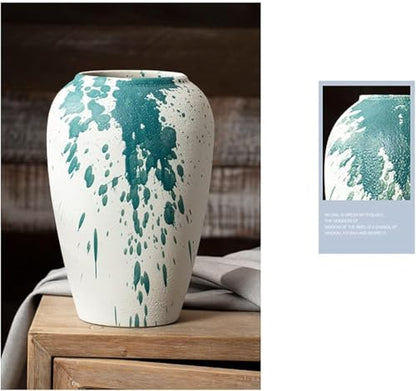 Vase Desktop Stoneware Ceramic New Chinese Decorations Study Room Living Room Decoration Zen Flower Arrangement Utensils
