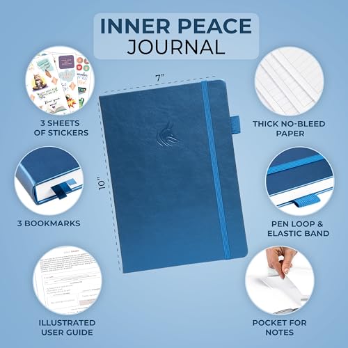 Clever Fox Inner Peace Journal – Guided Stress & Anxiety Relief Journal with Prompts – Healing & Self-Discovery Notebook for Women & Men (Mystic Blue) - color: Mystic Blue