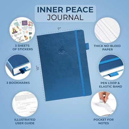 Clever Fox Inner Peace Journal – Guided Stress & Anxiety Relief Journal with Prompts – Healing & Self-Discovery Notebook for Women & Men (Mystic Blue) - color: Mystic Blue