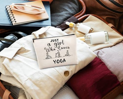 kdqua Yoga Gifts Makeup Bag, Gifts for Yoga Teachers Women, Meditation Gift Cosmetic Bags Zipper Pouch Travel Organizer Toiletry Bag