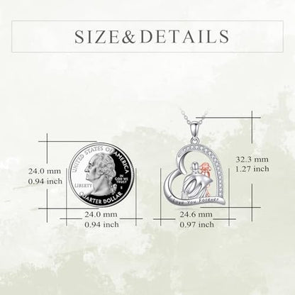YFN Daughter Gifts from Dad 925 Sterling Silver Daughters Heart Necklace Birthday Christmas - color: Silver-Daughter Necklace