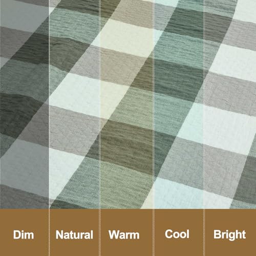 Cotton Throw Blanket, 60x80 Queen Size Lightweight Plaid Checkered, Soft 4-Layer Reversible Breathable All Season Blanket for Bed Couch, Green - color: Green Checkered, size: 60"x80"