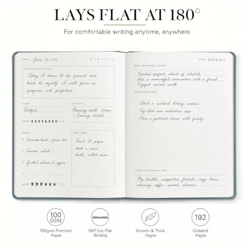 &And Per Se Wellness Journal, Self Care & Daily Journal for Women, Mental Health Planner with Habit Tracker, Diet & Goals, Undated, Gift-Ready (Stardust Blue) - color: H-Stardust Blue
