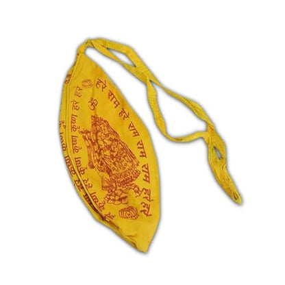 Lord Hare Krishna Gaumukhi Japa Mala Bag - Japamala Prayer Clothing Bag for Mantra Meditation - Krishna Prayer Puja Hindu Chant Yoga Meditation Hare Rama Cloth Hand Dyed Indian Yellow/Orange