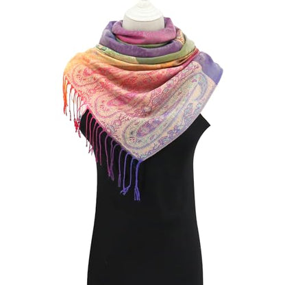 Rave Pashmina Scarf, Fashion Colorful Shawls and Wraps Soft Festival Scarves - color: A-camel