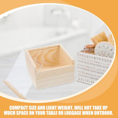 SEWACC 3pcs Sliding Lid Wood Storage Box 12x12x8cm Small Organizer Case for Sundries and Jewelry
