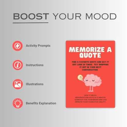 Dopamine Hits Cards - 50 Mood-Boosting Self-Care Prompts for Mental Health & Stress Relief