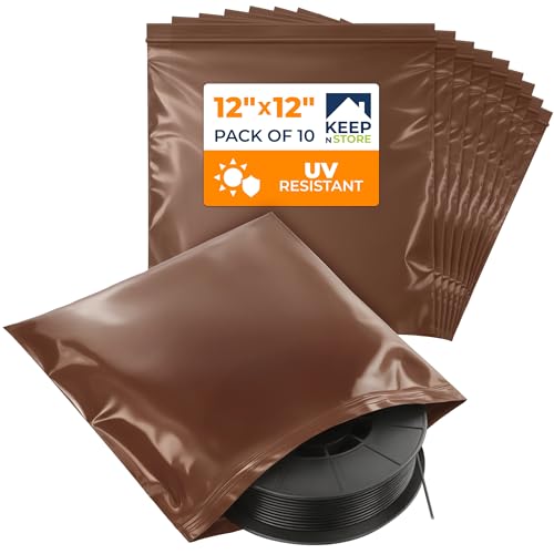 12"x 12" UV Protective Amber Zip Bags, Pack of 10 - Resealable Light-Blocking Plastic Bags for Packaging Light-Sensitive Products, Heavy Duty 3 mil Thick, Moisture Resistant Storage - size: 12"W x 12"L, style: Pack of 10